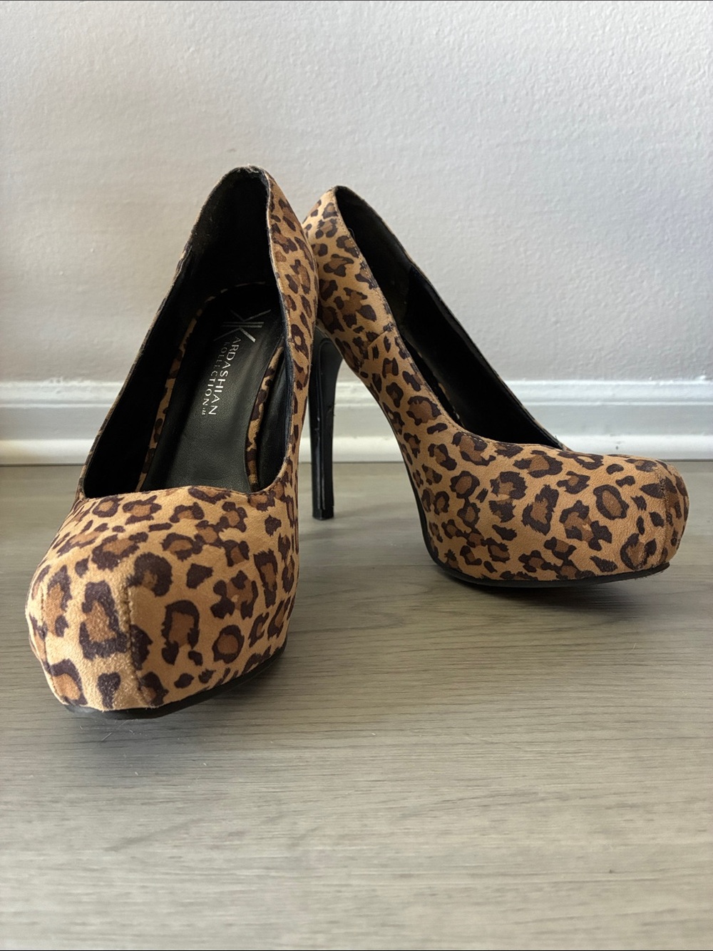 Kardashian Kollection Leopard Print Pointed Toe Pumps - Brown/Tan